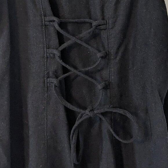 Old Navy Black Linen Blend Button Down Midi Dress - Size Medium - Picture 6 of 6